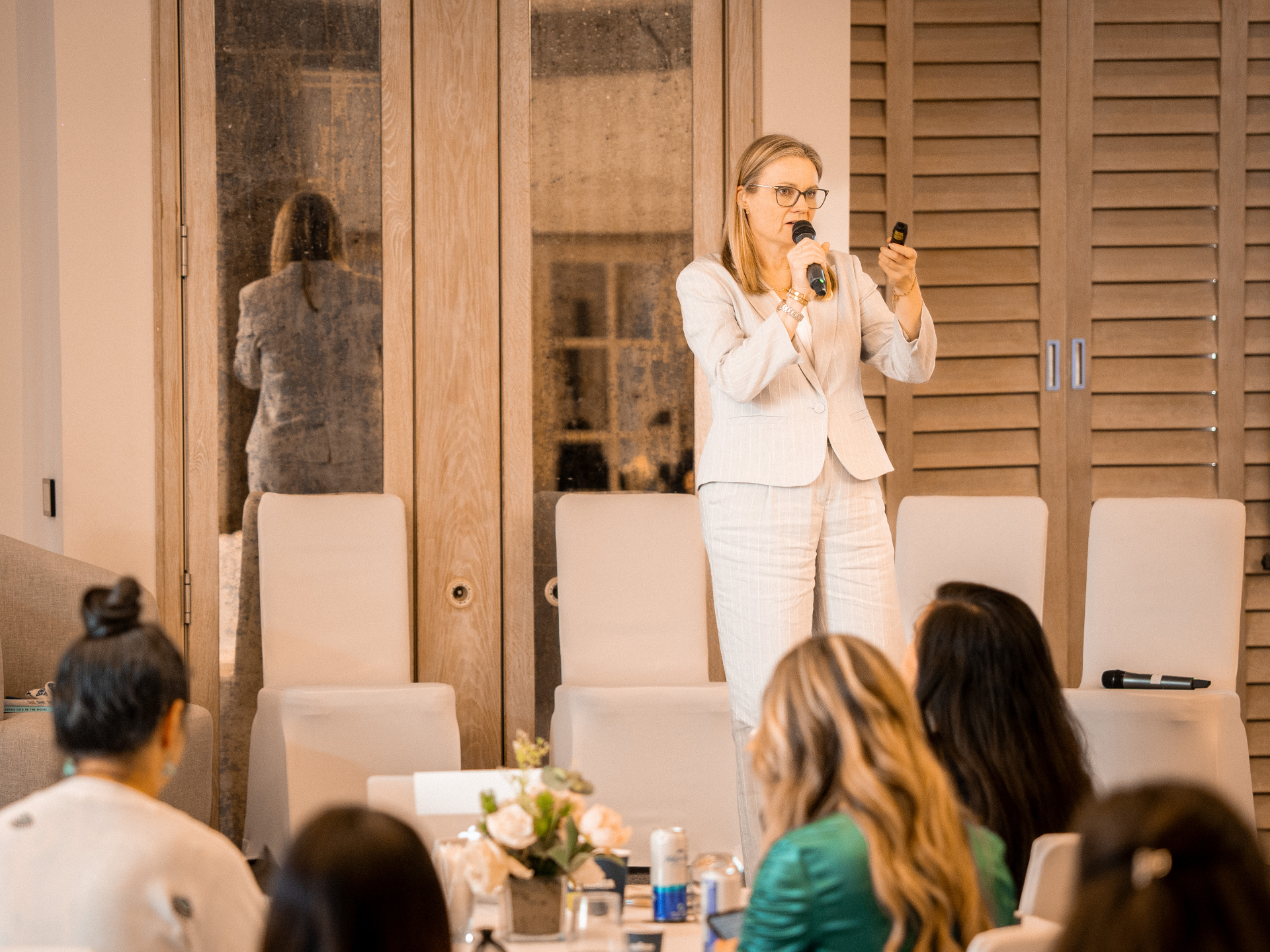 Kerri-Ann Luketic speaking to a room of women